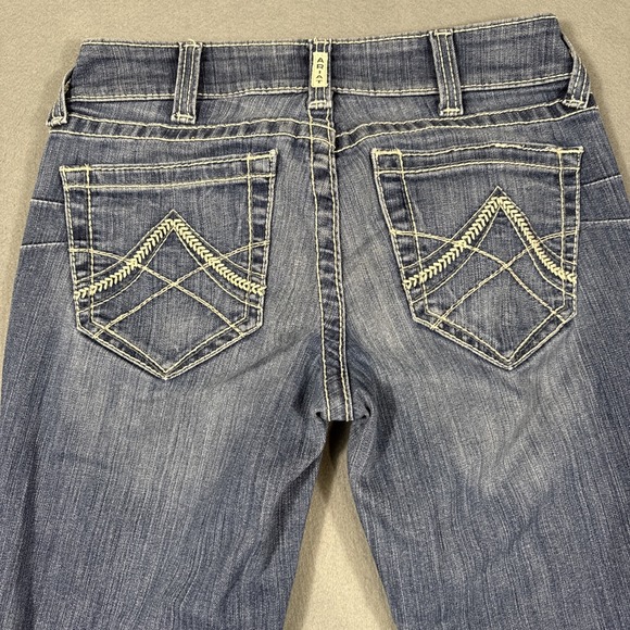 Ariat Denim - Ariat Jean Women 27R  R.E.A.L. OCEAN Icon Blue Cowgirl Western Rodeo  WHISKERING